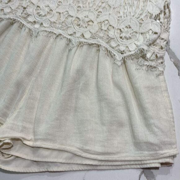 American Eagle Womens White Cream Lace Spaghetti Strap Sleeveless Romper XXS AEO - Picture 6 of 15